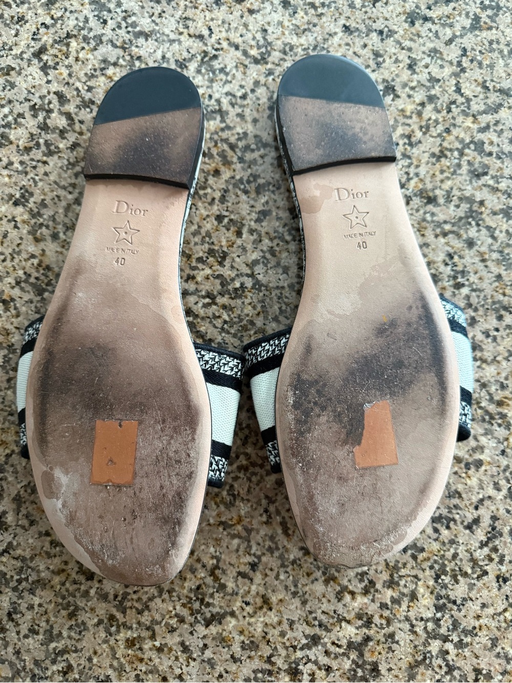 Christian Dior Black & White Slide Sandals - Picture 5 of 8